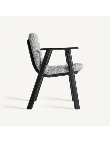Silla Vical home en Roble Negro y Tapizado Jacquard Gris – Estilo Contemporáneo