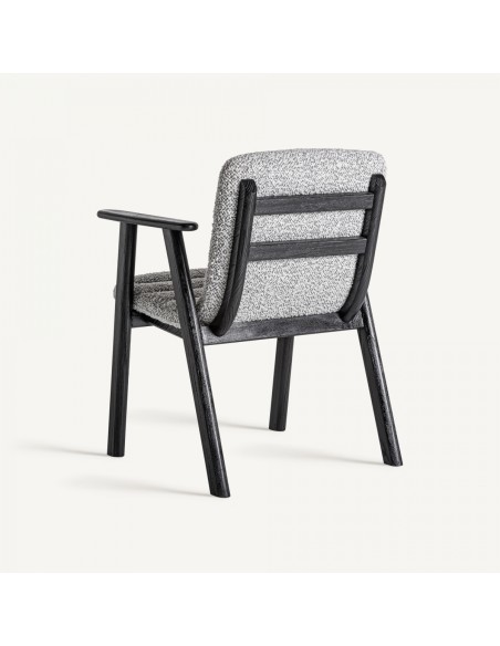 Silla Vical home en Roble Negro y Tapizado Jacquard Gris – Estilo Contemporáneo