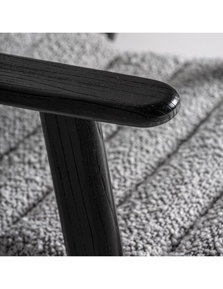 Silla Vical home en Roble Negro y Tapizado Jacquard Gris – Estilo Contemporáneo