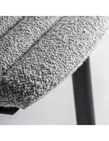 Silla Vical home en Roble Negro y Tapizado Jacquard Gris – Estilo Contemporáneo