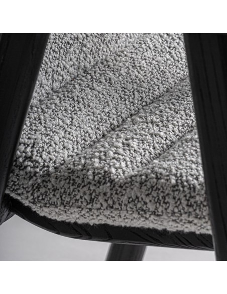Silla Vical home en Roble Negro y Tapizado Jacquard Gris – Estilo Contemporáneo