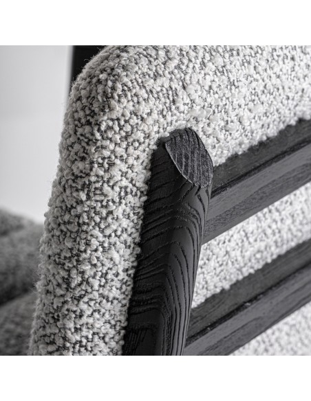 Silla Vical home en Roble Negro y Tapizado Jacquard Gris – Estilo Contemporáneo