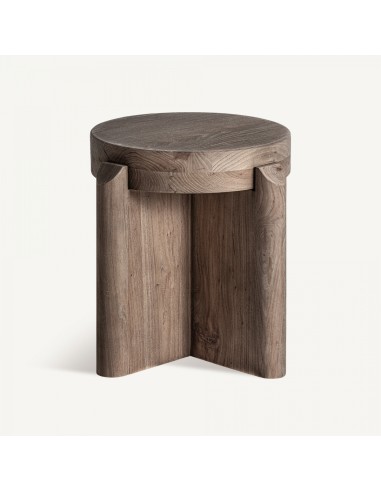 Taburete Vical en Madera de Roble Marrón con Tapizado Jacquard – Estilo Contemporáneo