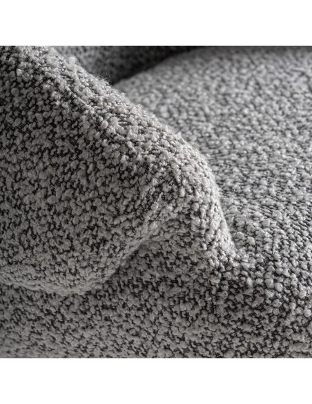 Silla Vical en Roble Blanco/Negro y Tapizado Jaspeado Gris – Estilo Contemporáneo