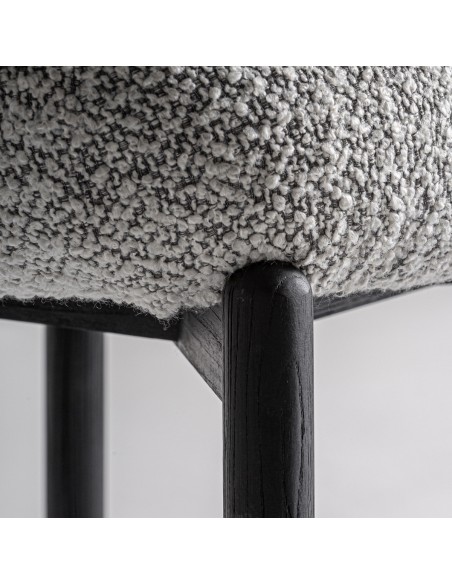 Silla Vical en Roble Blanco/Negro y Tapizado Jaspeado Gris – Estilo Contemporáneo