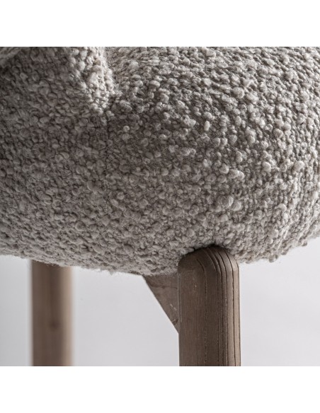 Silla jacquard de Madera de Roble y Tapizado Gris – Vical