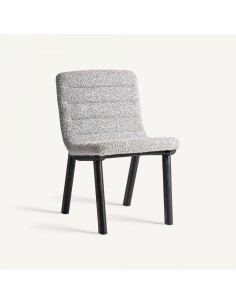 Silla jacquard de Roble Negro y Tapizado Gris – Estilo...