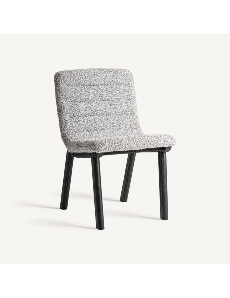 Silla jacquard de Roble Negro y Tapizado Gris – Estilo Contemporáneo | VICAL