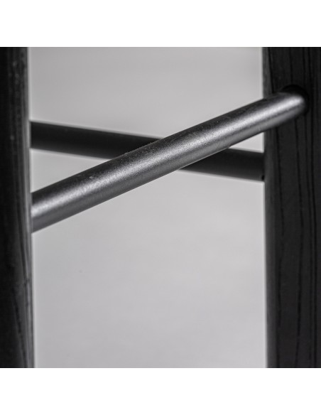 Taburete jacquard de Roble Negro y Tapizado Gris – Estilo Contemporáneo | VICAL