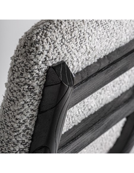 Taburete jacquard de Roble Negro y Tapizado Gris – Estilo Contemporáneo | VICAL