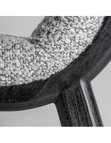 Taburete jacquard de Roble Negro y Tapizado...