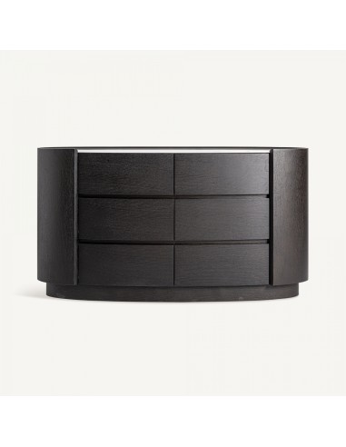 Cómoda isola de Madera Negra y Piedra Sinterizada Blanca – Estilo Contemporáneo | VICAL