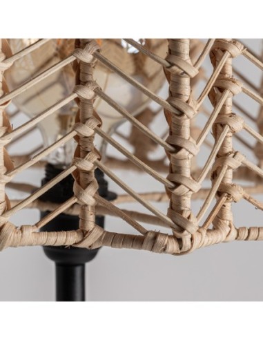 Lámpara de pie plissé rattan