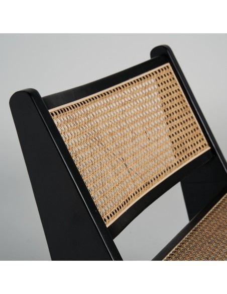 Sillón seon de madera de olmo y ratán - Estilo moderno natural