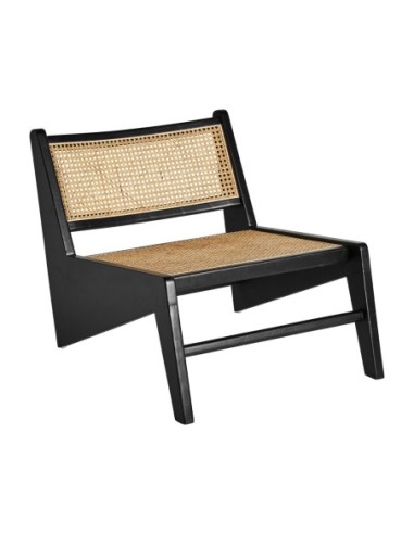 Sillón seon de madera de olmo y ratán - Estilo moderno natural