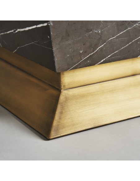 Mesa de centro rotz en mármol negro y hierro dorado