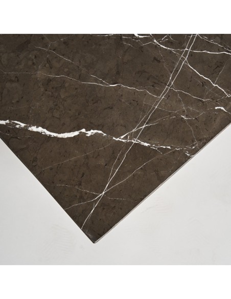 Mesa de centro rotz en mármol negro y hierro dorado