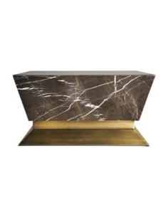 Mesa de centro rotz en mármol negro y hierro dorado