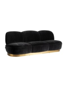 Sofá balsot de Terciopelo Negro y Acero Dorado – VICAL Home 2