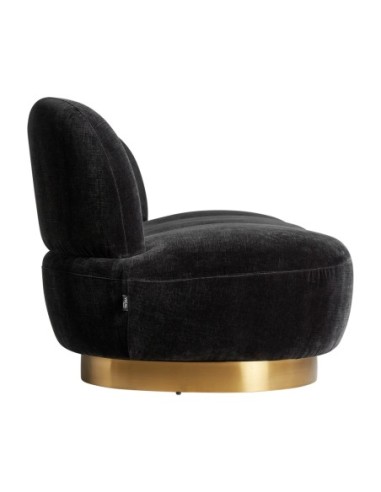 Sofá balsot de Terciopelo Negro y Acero Dorado...