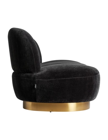 Sofá balsot de Terciopelo Negro y Acero Dorado – VICAL Home
