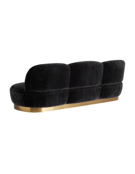 Sofá balsot de Terciopelo Negro y Acero Dorado – VICAL Home