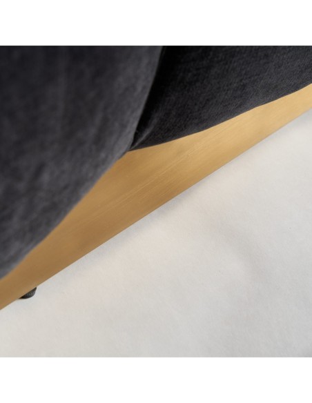 Sofá balsot de Terciopelo Negro y Acero Dorado – VICAL Home