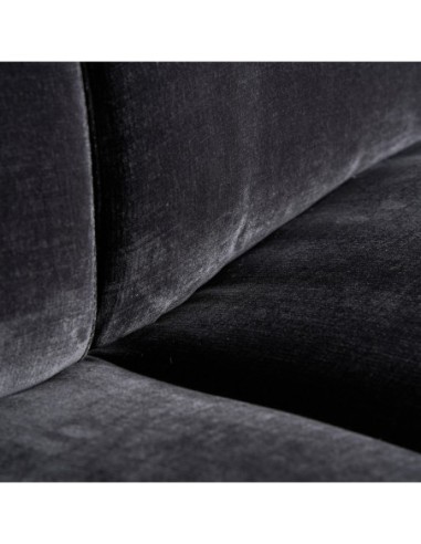 Sofá balsot de Terciopelo Negro y Acero Dorado...