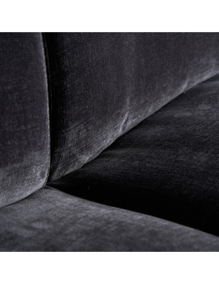 Sofá balsot de Terciopelo Negro y Acero Dorado – VICAL Home