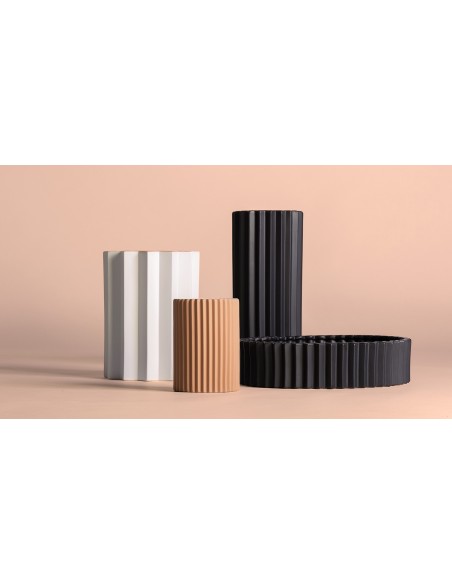 Jarrón plissé stone