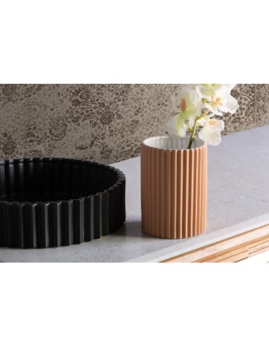 Jarrón plissé stone