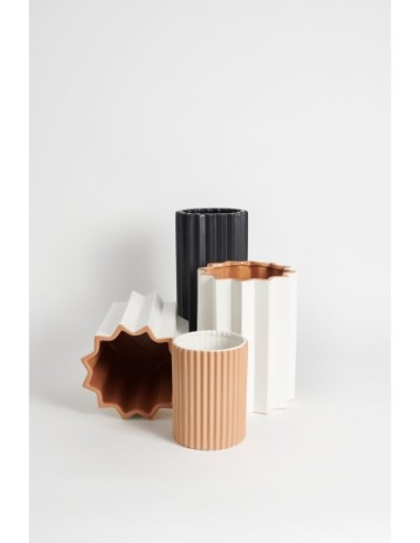 Jarrón plissé stone