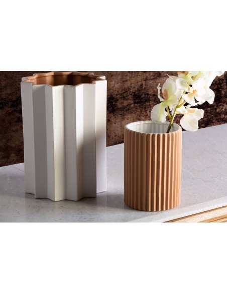 Jarrón plissé stone