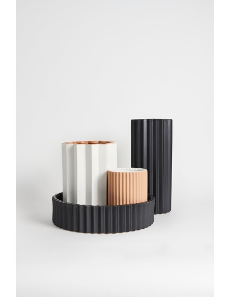 Jarrón plissé stone