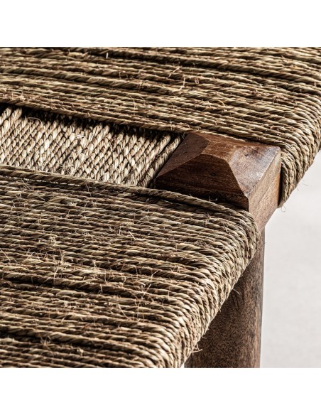 Banco Tassarolo Vical Home – Yute Natural y Detalles en Madera de Mango