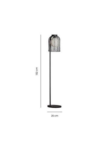 Lámpara de pie plissé metal