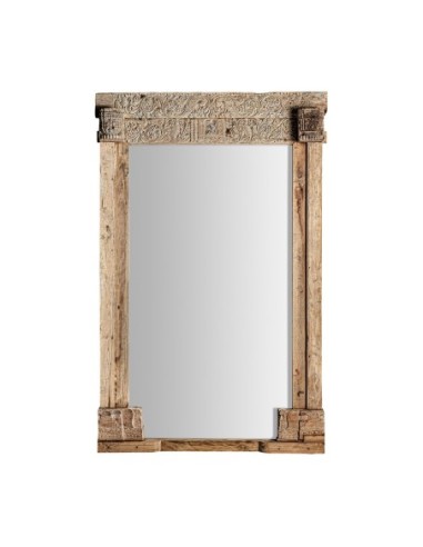 Espejo argeen Grande de Madera de Teka Natural – Estilo Étnico | Vical Home