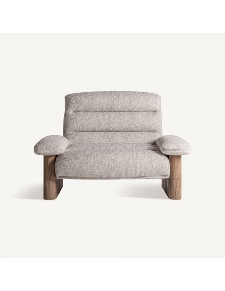 Sillón jacquard Contemporáneo en Roble y Poliéster Beige – VICAL HOME