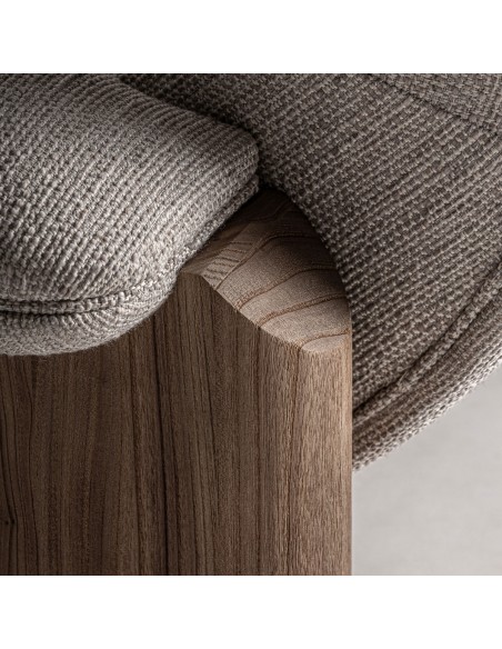 Sillón jacquard Contemporáneo en Roble y Poliéster Beige – VICAL HOME