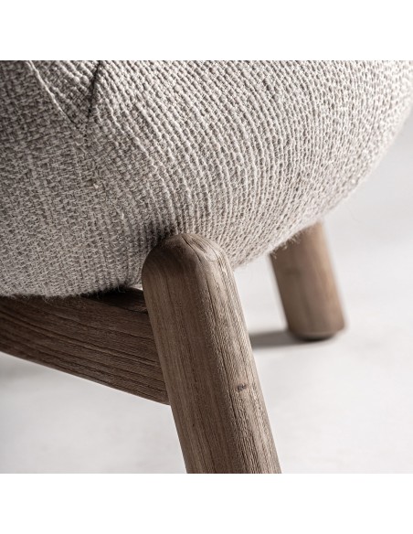 Sillón jacquard de Roble y Poliéster Beige – Estilo Contemporáneo | VICAL HOME