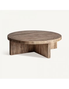 Mesa de centro de estilo clásico en madera de olmo color marrón – VICAL 2
