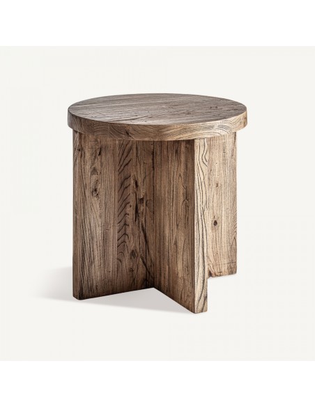 Mesa auxiliar Norvik Contemporánea en Madera de Olmo Marrón – VICAL HOME