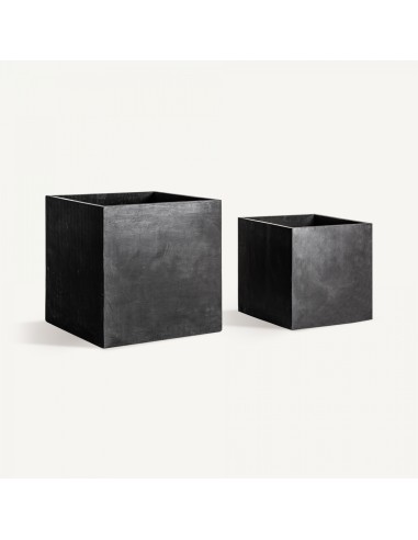 Macetero j 2 de Terracota en Color Negro –...