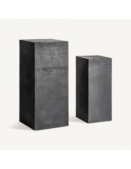 Macetero j 2 Maceteros de Terracota en Color Negro – Estilo Contemporáneo | Vical Home