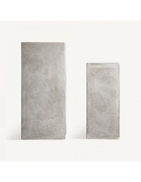 Macetero j 2 Maceteros de Terracota en Color Gris – Estilo Contemporáneo | Vical Home