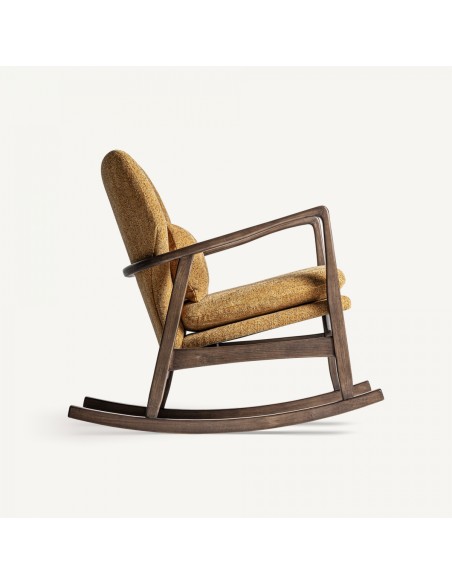 Mecedora kelly de VICAL – Madera de Fresno y Tapizado en Color Ocre Jaspeado