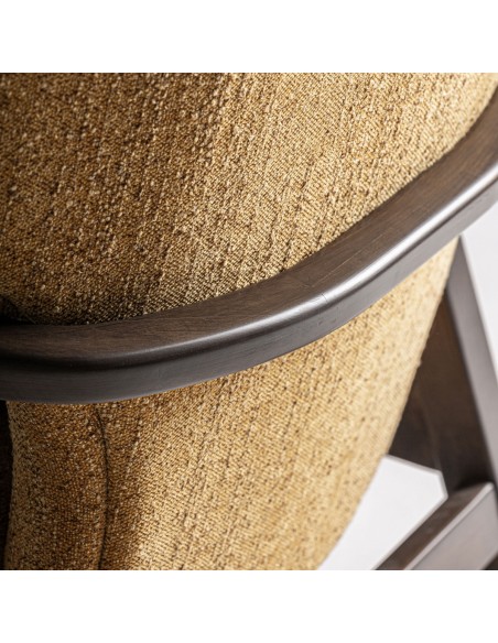 Mecedora kelly de VICAL – Madera de Fresno y Tapizado en Color Ocre Jaspeado