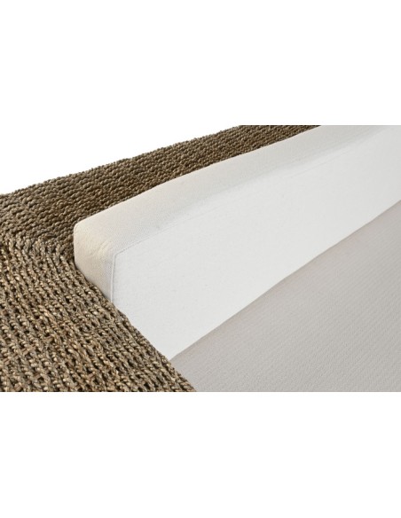 Sofá Set 3 Cuerpos de Fibra y Madera de Teca 192x105x63 cm con Cojines – Item International