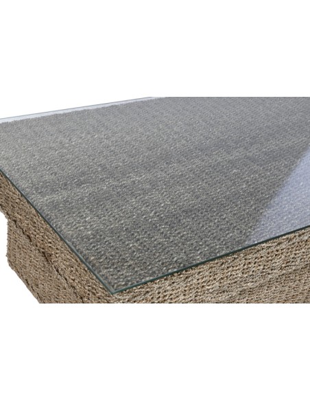 Sofá Set 3 Cuerpos de Fibra y Madera de Teca 192x105x63 cm con Cojines – Item International