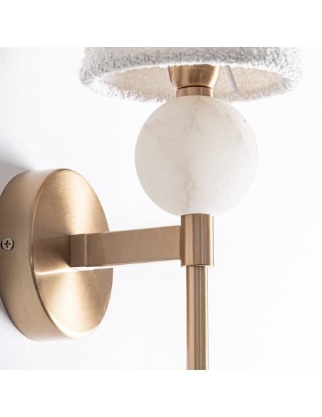 Aplique de Alabastro Bronce y Acero Blanco – Vical Home